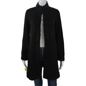 Pure Essence Womens Black High Neck Long Sleeve Coatigan Size XS